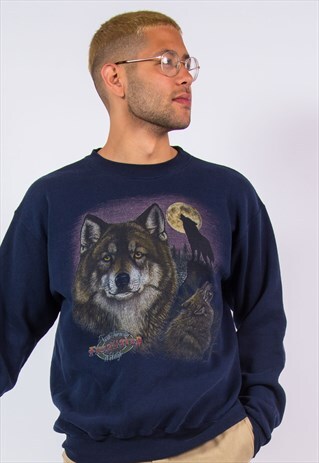VINTAGE 90'S WOLF PRINT SWEATSHIRT