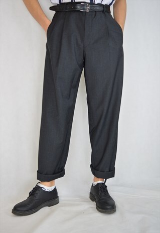 VINTAGE GREY CLASSIC STRAIGHT TROUSERS