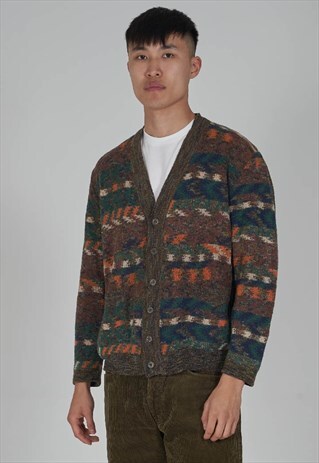 VINTAGE RARE 70'S MISSONI MULTI COLOURED WOOL CARDIGAN