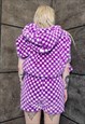 SKA CHECK FLEECE SHORTS HANDMADE VANS OVERALLS IN PURPLE