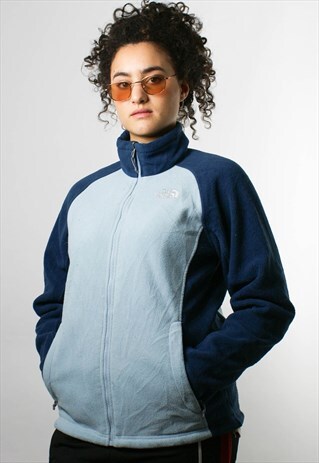 THE NORTH FACE FLEECE JACKET, ZIP UP, BLUE