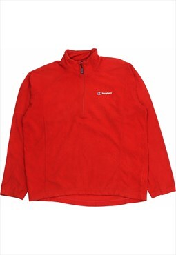 Berghaus 90's Spellout Quarter Zip Fleece Medium Red