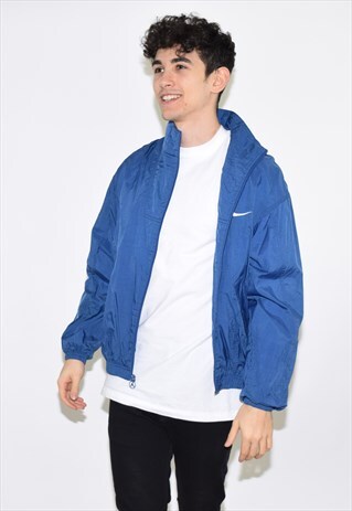 VINTAGE 90S BLUE NIKE TRACKSUIT TOP JACKET