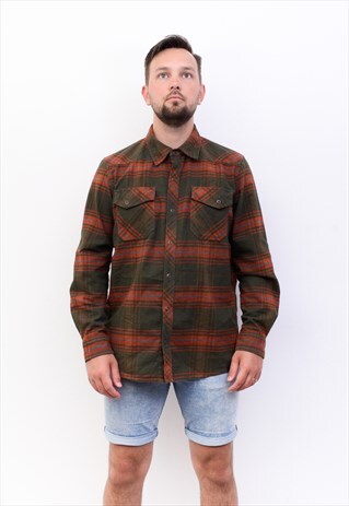 L. L. BEAN VINTAGE MEN'S L SHIRT LONG SLEEVED FLANNEL PLAID