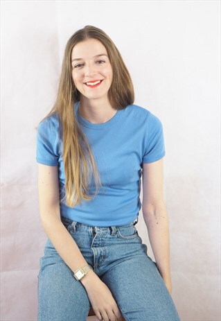 VINTAGE BABY BLUE T-SHIRT