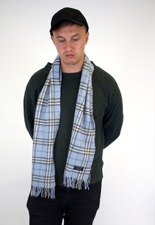 VINTAGE BURBERRY TRADITIONAL CASHMERE CHECKED SCARF