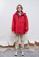 VINTAGE 80S GAUPA RED TECHNICAL ZIP UP WINDBREAKER JACKET L