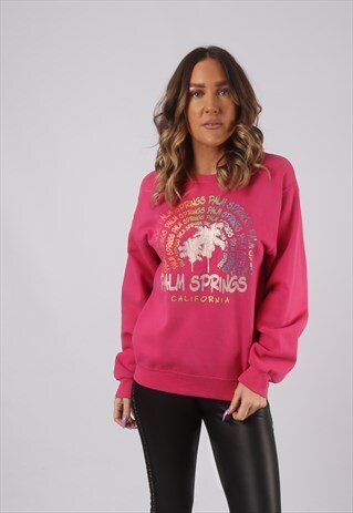 SWEATSHIRT JUMPER OVERSIZED USA PALM SPRINGS PRINT 12 (CKHR)