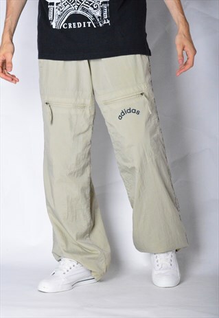 BEIGE ADIDAS SHELL SPORTS PANTS
