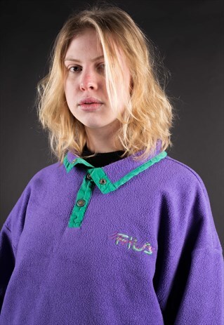 VINTAGE FILA 1/4 BUTTON FLEECE TOP