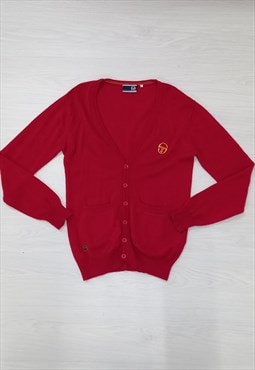 00s Sergio Tacchini Wool Cardigan Red