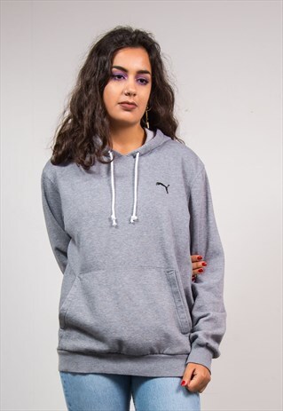 90'S VINTAGE GREY PUMA SWEATER HOODIE