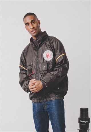 SHELL HIGH QUALITY CLUB BLACK JACKET 90'S VINTAGE RARE