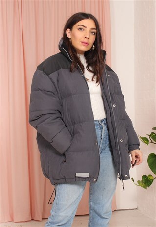 VINTAGE 90S PUFFER JACKET IN GREY