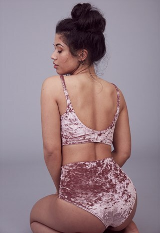 DUSKY PINK VELVET BOTTOMS