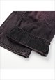 CARGO POCKET JEANS BLEACHED UTILITY DENIM PANTS IN PURPLE