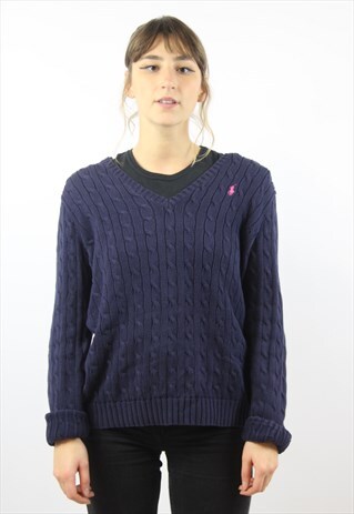 VINTAGE RALPH LAUREN NAVY JUMPER