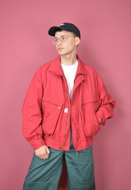 Vintage red classic windbreaker bomber jacket