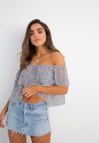 DITSY FLORAL PRINT OFF THE SHOULDER SUMMER TOP