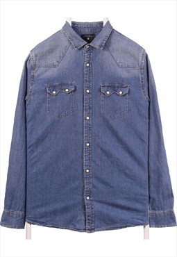 Vintage 90's Zara Shirt Denim Long Sleeve Button Up