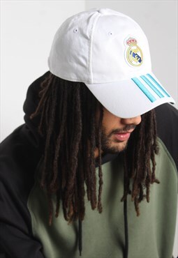 Vintage Adidas Real Madrid Baseball Cap Hat White