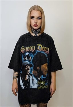 Snoop Dogg t-shirt vintage wash rapper tee retro hip-hop top