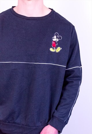 VINTAGE DISNEY MICKEY MOUSE EMBROIDERY SWEATSHIRT IN GREY M