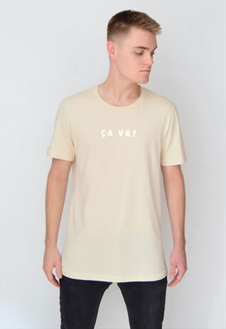 BEIGE CA VA? (WHITE) T-SHIRT