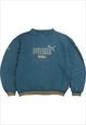 Vintage  Puma Sweatshirt Derby Crewneck Turquoise Blue Green