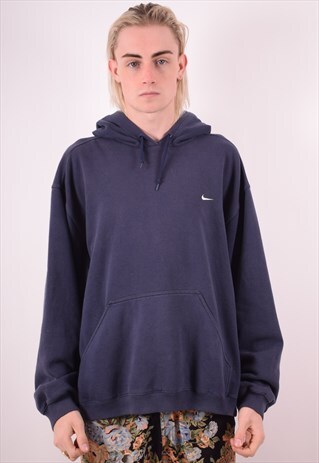 NIKE MENS VINTAGE HOODIE JUMPER XL BLUE 90S