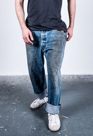VINTAGE BLUE LEVI'S 501 PAINT JEANS