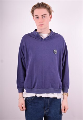 VALENTINO MENS VINTAGE SWEATSHIRT JUMPER LARGE PURPLE 90'S