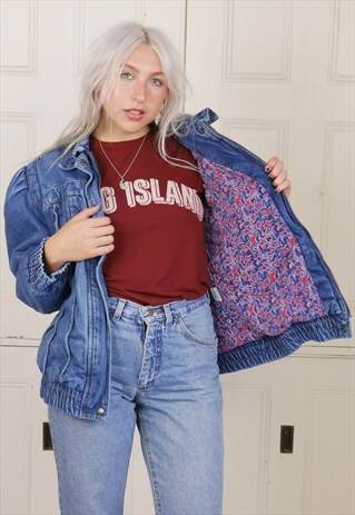 OVERSIZED RETRO DENIM 80S BOMBER JACKET