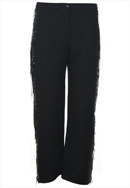 Vintage Black Sequined Trousers - W32