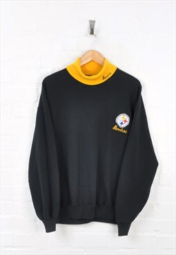Vintage Pittsburgh Steelers High Neck Sweater Black Large