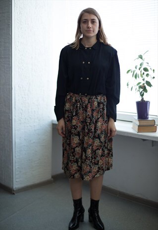 VINTAGE 80'S BLACK LONG SLEEVED BLOUSE