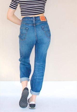 VINTAGE HIGH WAIST STRETCHY GUY FIT LEVI JEANS