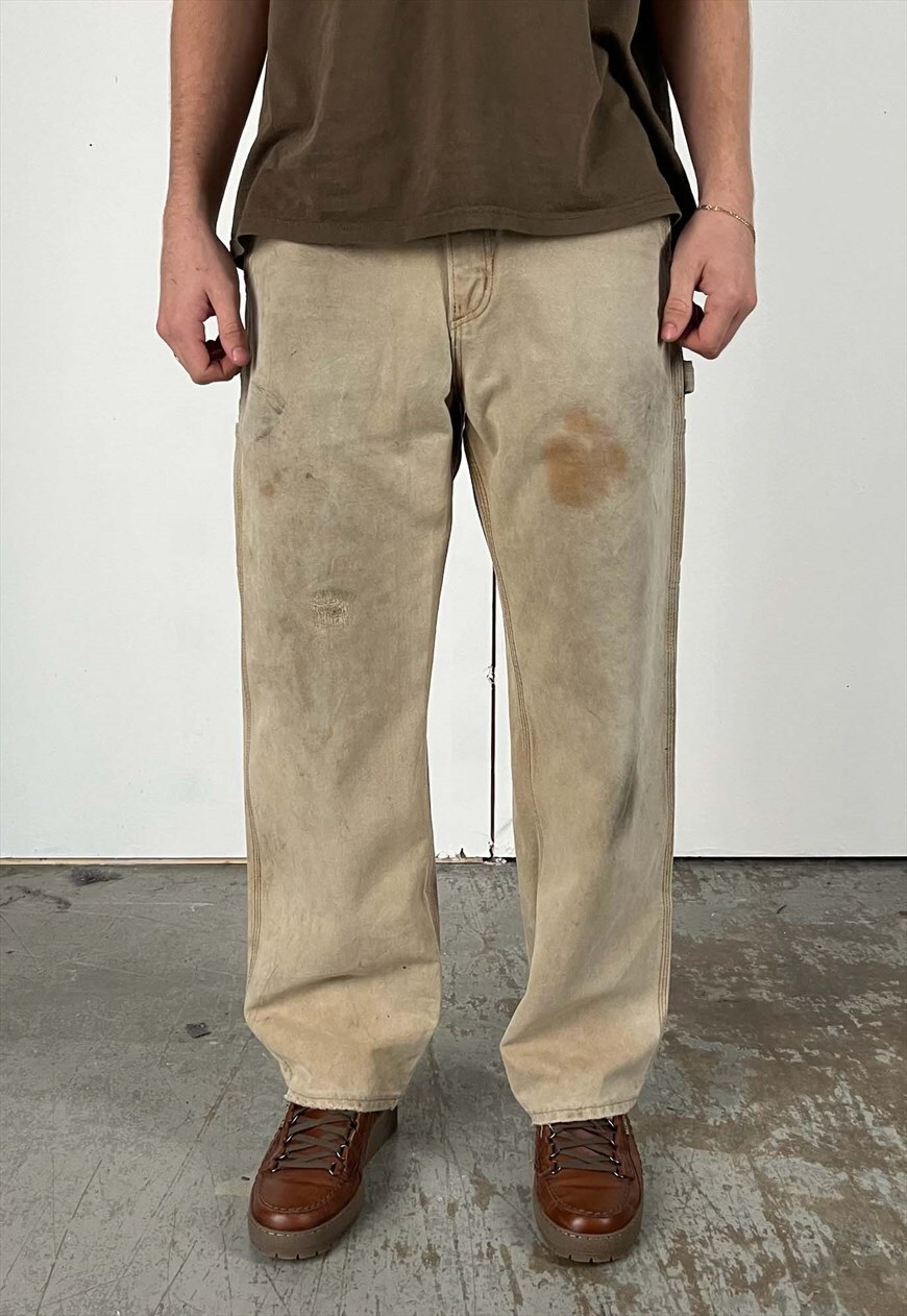 Carhartt khaki hot sale carpenter pants