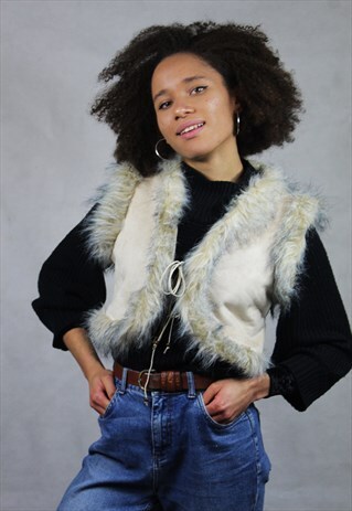 VINTAGE / SUEDE STYLE FAUX FUR / GILET