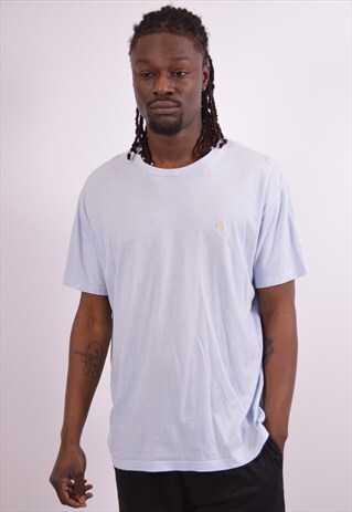 POLO RALPH LAUREN MENS VINTAGE T-SHIRT TOP LARGE BLUE 90S