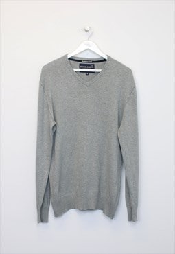 Vintage Nautica knitted sweatshirt in grey. Best fits M
