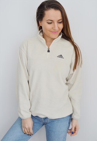 90'S ADIDAS VINTAGE 1/4 ZIP FLEECE SWEATSHIRT