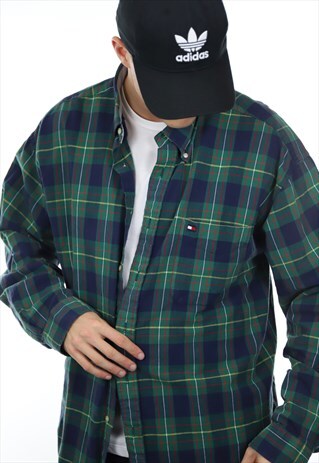 VINTAGE TOMMY HILFIGER CHECK SHIRT GREEN