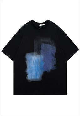 Graffiti t-shirt paint splatter tee grunge top in black