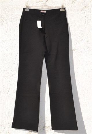 Deadstock black stretch high waist bootcut flared pants