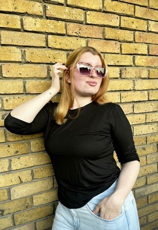 Pink Big Frame Retro Sunglasses