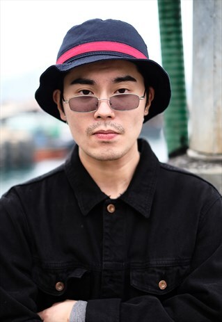 SLIM SQUARE SUNGLASSES WITH GREY LENSES
