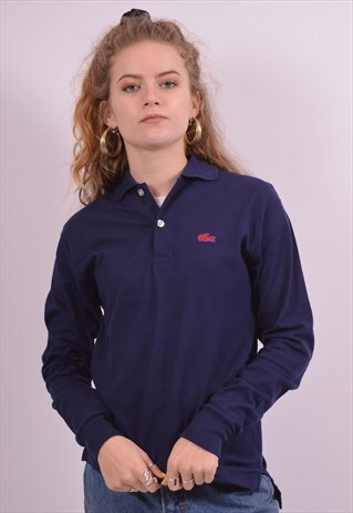 LACOSTE VINTAGE POLO SHIRT MEDIUM BLUE 90S