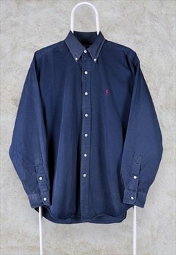 Vintage Ralph Lauren Blake Shirt Navy Blue Medium