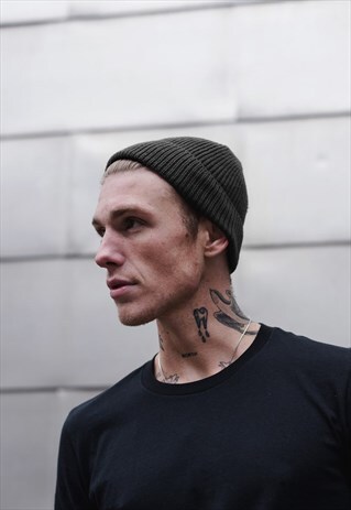 SMALL TRAWLER FISHERMAN BEANIE HAT - CHARCOAL GREY